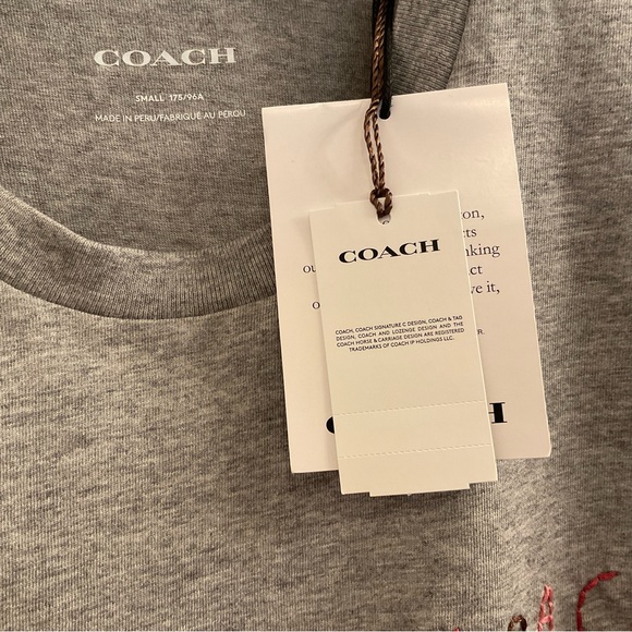 Coach Diary T-Shirt - NWT - Men’s Size Small - Heather Grey - Picture 9 of 12
